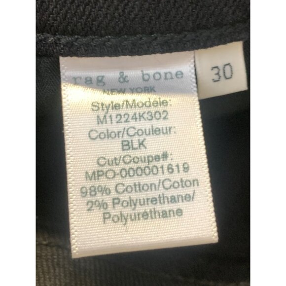 Rag & Bone Mens Fit 1 Extra Slim Black Jeans Size 30 Denim Skinny EUC - Picture 5 of 6